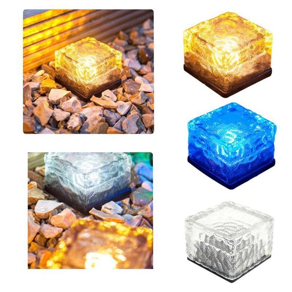 

solar lamps ip65 lawn garden light led brick ice block outdoor decorative for stairway pathway driveway