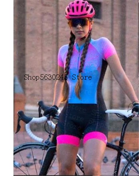 

racing sets skinsuit cycling jersey women's professional triathlon trisuit casual wear maillot ropa ciclismo jumpsuits jumpsuit summer, Black;blue