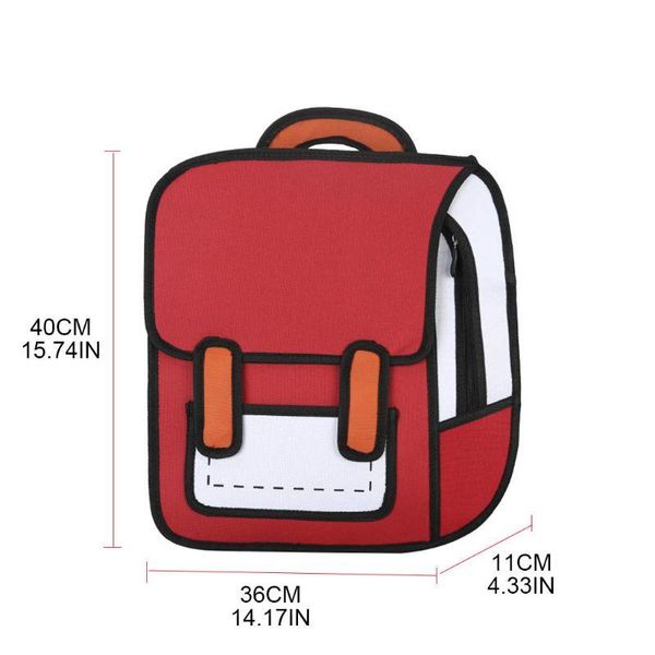 

backpack creative women 2d drawing cartoon school bag teenager girls daypack 7xec