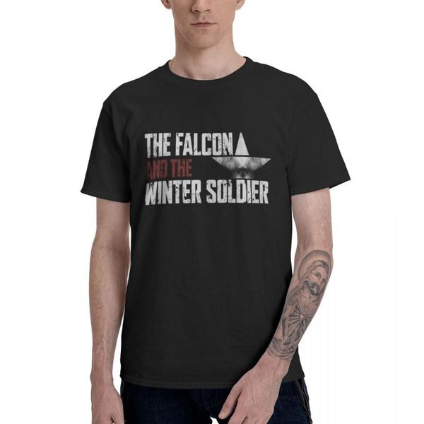 

men's t-shirts black falcon and the winter soldier printed oversized men t shirt loose polyester goth tee streetwear, White;black