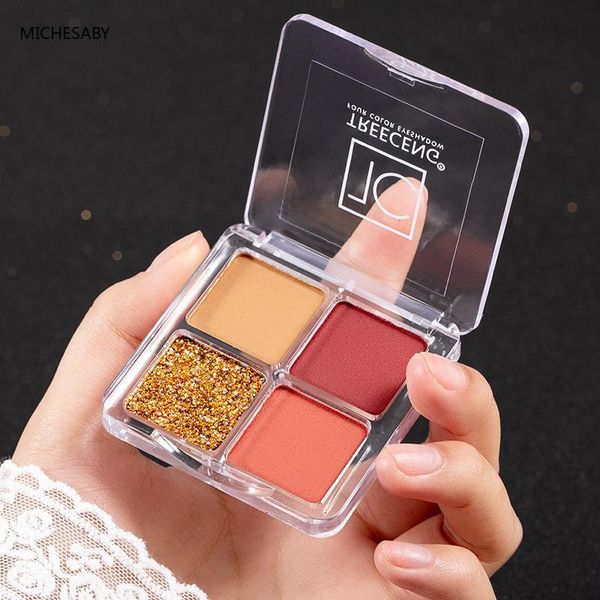 

eye shadow michesaby mini four-color eyeshadow palette matte sequins pumpkin earth color student cosmetics makeup