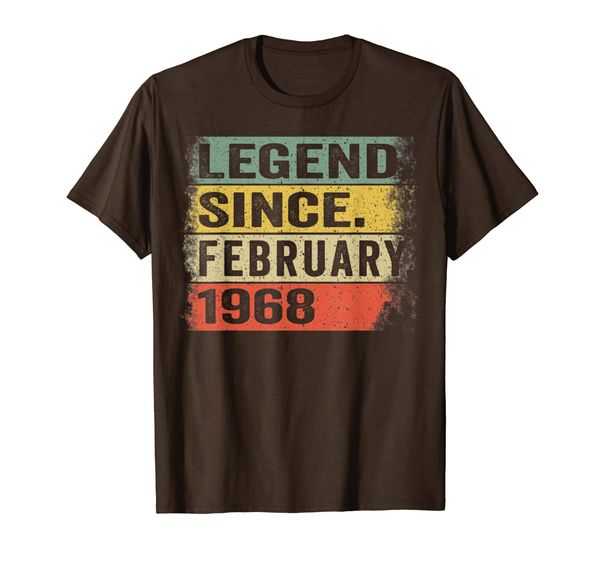 

legend since february 1968 52nd birthday gift 52 year old t-shirt, White;black