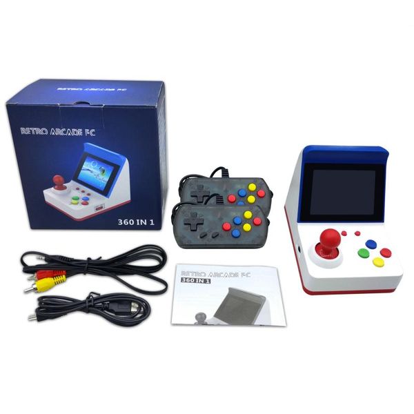 

video games console a6 retro mini game arcade red and white machine built-in 360 double handle portable players