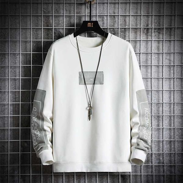 Herren Sweatshirt Crewneck Shirt Männer Casual Hoodie Harajuku High Street Fashion Japan Stil Langarm Shirt Frühling und Herbst 211014