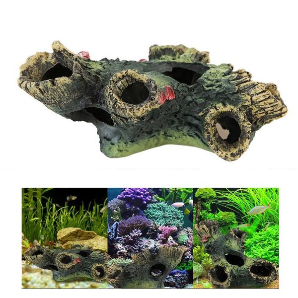 

decorations resin rockery fish tank landscaping ornaments hiding cave furniture pet supplies