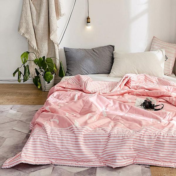 

comforters & sets stripe cotton summer quilts blanket cover twin queen blankets thin comforter single double quilt home textiles duvet beddi