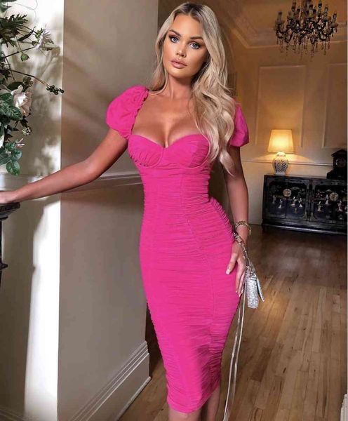 

chic lady fashion short mesh ruched pink women girly night elegant party dress, Black;gray