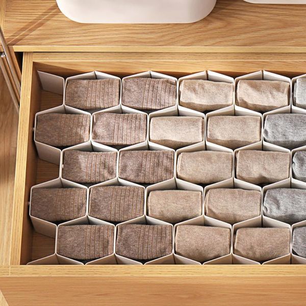 

storage drawers drawer partition dividers organizers board diy honeycomb plastic clothing divider household cosmetic clapboard