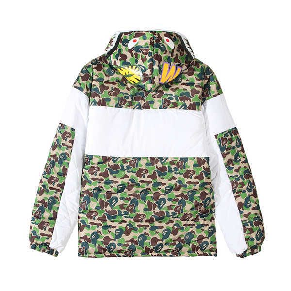 

2021 down jackets winter new camouflage shark down cotton jacket outdoor sports jackets fashion street camouflage jacket, Black