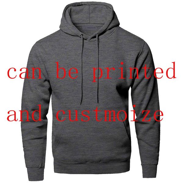 

can be printed and customize solid color mens hoodies sweatshirts black winter fleece warm loose casual thick men's &