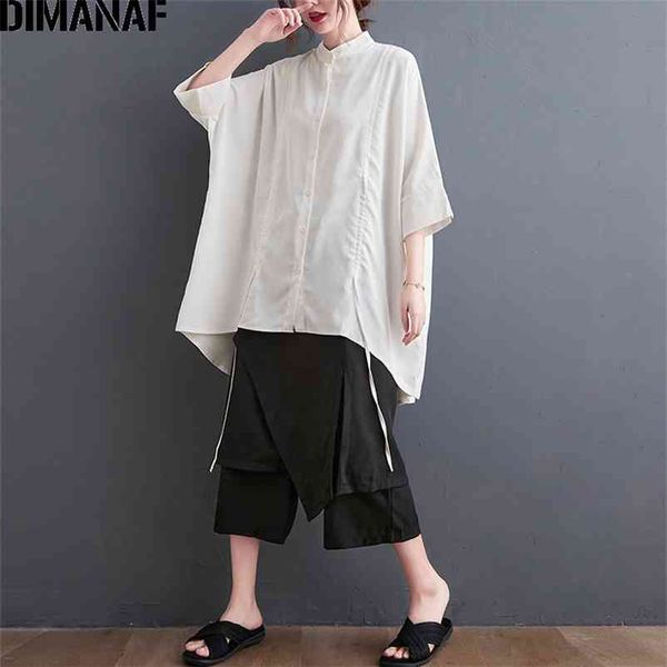 

plus size women blouse shirt chiffon summer loose casual oversize female lady tunic button cardigan drawstring 210531, White