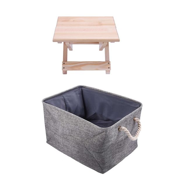 

storage baskets beach chair simple wooden folding stool furniture fishing chairs & cotton linen toys dirty clothes drawstring basket