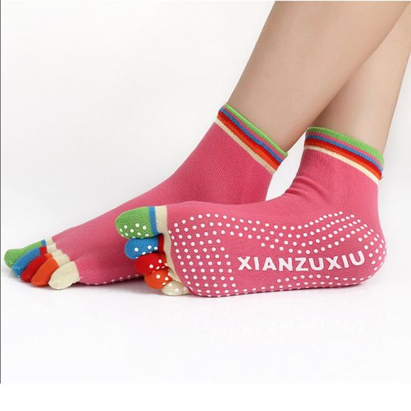 

colorful women yoga socks quick-dry non-slip silicone gym pilates ballet fitness sport cotton breathable elasticity sports, Black