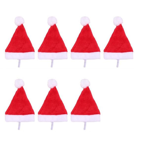 

dog apparel 7pcs christmas small plush santa hat for pet cat merry decorations home