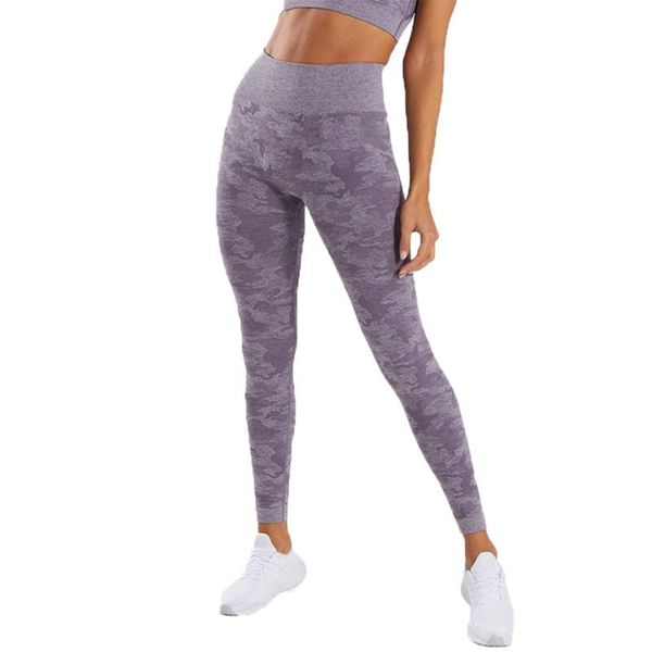 

yoga outfits 4 colous high waist seamless pants women feel hip lift camouflage fitness running leggings, White;red