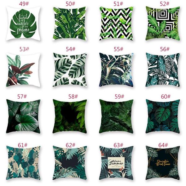

cushion/decorative pillow 45*45cm nordic tropical cushion cover palm tree green decorative pillowcase for sofa car case home decor