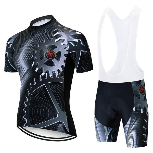 

racing sets teleyi 2021 cycling jersey pro team clothing bike bib shorts men set ropa ciclismo summer quick-dry 3d gel#21, Black;blue