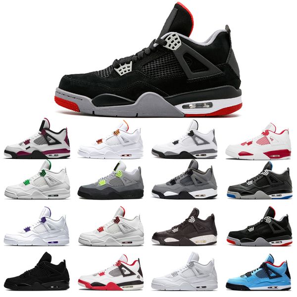

man's basketball shoes 4s high cut black cat court purple university red neon alternate motorsport orange metallic white cement cool gr