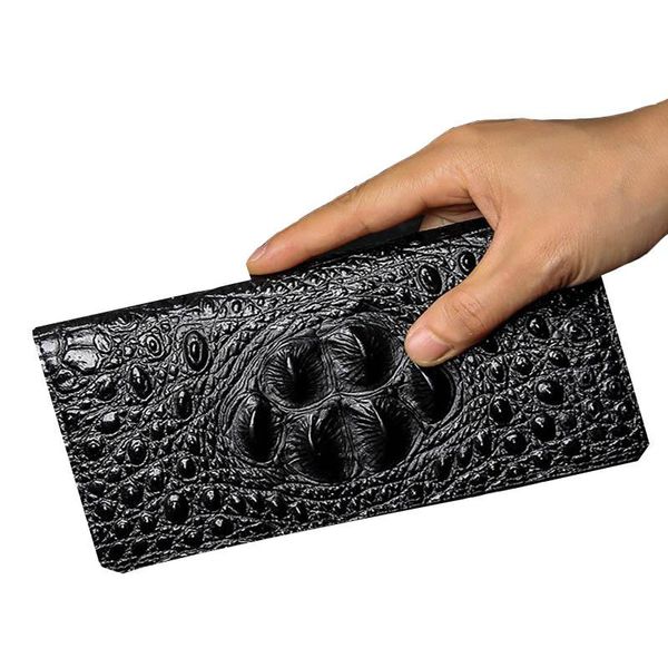 

crocodile pattern mens wallet fashion men's leather coin purse small card case russia passport cover holder wallets, Red;black