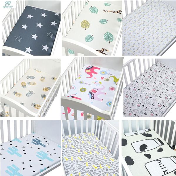 

sheets & sets 100% cotton crib fitted sheet soft breathable baby bed mattress cover cartoon born bedding for cot size 130*70cm