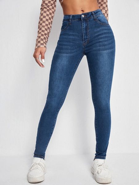 

medium wash zip up curvy jeans g23z#, Blue