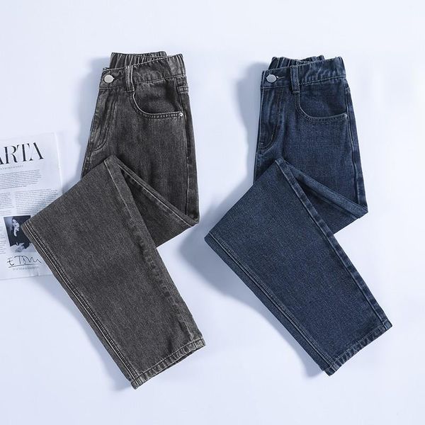 

women's jeans black grey mom high waist plus size denim pants autumn winter vintage casual harem woman blue