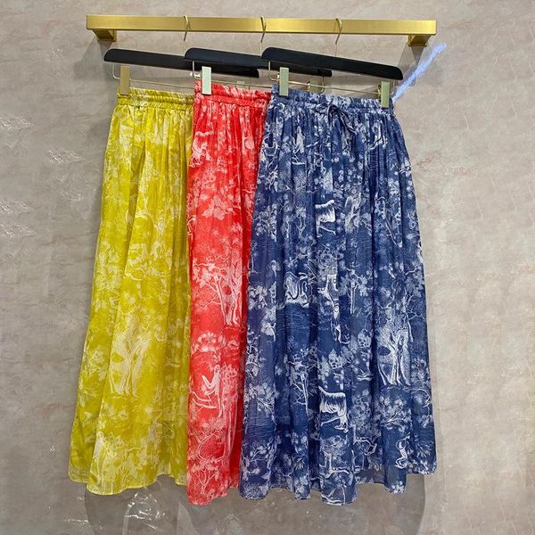 

skirts summer 2021 designer women's cotton print b766, Black