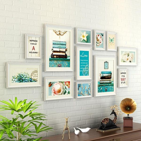 

frames europe style po frame for picture vintage combination 12 pcs/set collage wood porta retrato moldura