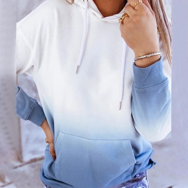 

women's hoodies & sweatshirts oversized gradient women fashion printed loose long sleeve streetwear clothes hoodie winter autumn d30, Black