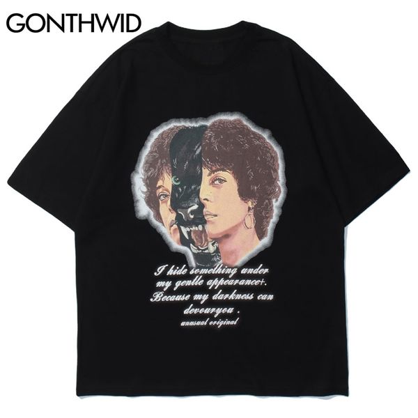 

tshirts creative girls leopard print short sleeve tees shirts streetwear hip hop fashion harajuku casual cotton 210602, White;black