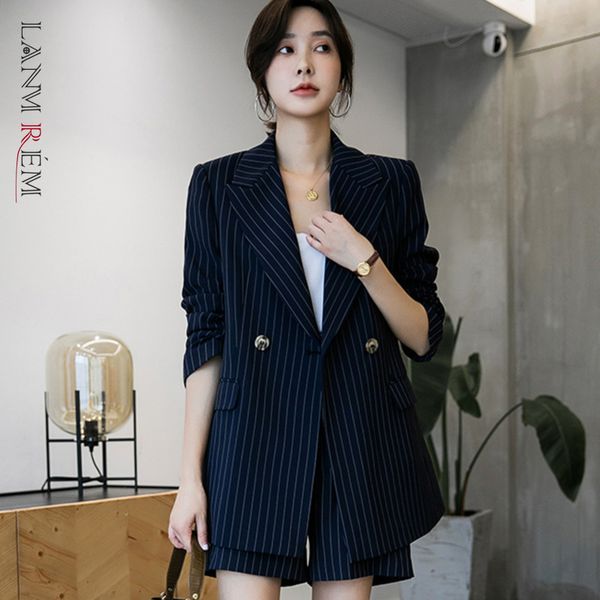 

elegant women's blazer jacket casual striped office lady suit coat spring autumn fashion tide 2d1005 210507, White;black