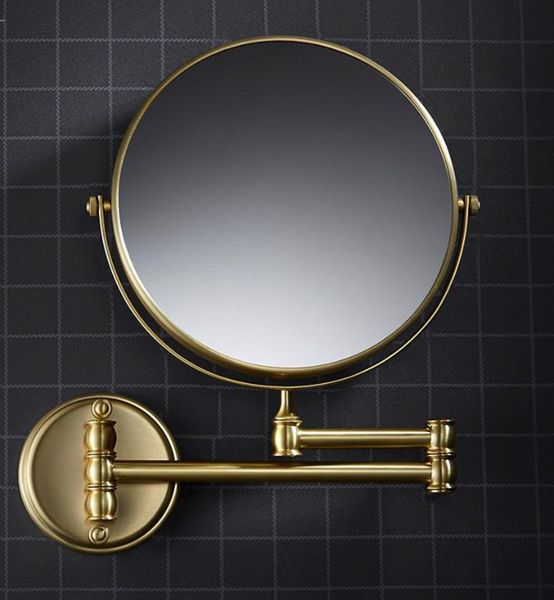

mirrors double-sided nordic bathroom mirror one side triple magnifying brass gold glass beautiful use wall-mounted b