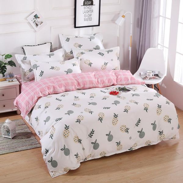 

dehome bedding sets reactive printing pineapples duvet cover pillow case bed sheet cartoon 4 pcs twin full double king