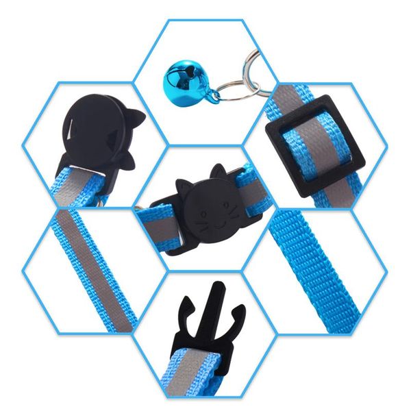 

cat collars & leads colors reflective breakaway collar neck ring necklace bell pet products safety elastic adjustable with soft material 1pc