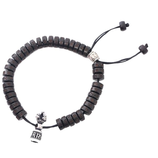 

tibetan buddhism vajra charm natural coconut shell beads bracelet for men women handmade, Golden;silver