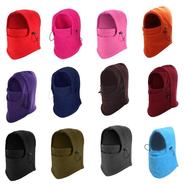 

cycling caps & masks winter fleece warmer balaclava cap thermal tactical military helmet liner windproof full face mask cover ski beanies me, Black