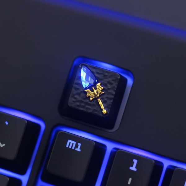 

keyboards 1pc dota2 gaming blue scepter key cap mechanical keyboard keycap zinc aluminium alloy height stereoscopic relief