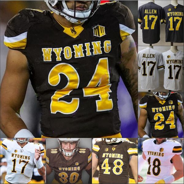 

custom wyoming football jersey ncaa college isaiah neyor bertagnole charles hicks victor jones solomon byrd sean chambers mens women youth, Black