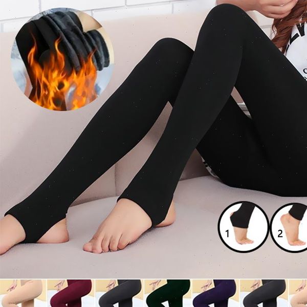 

fashion warm velvet women legging seamless winter classic thick, Black