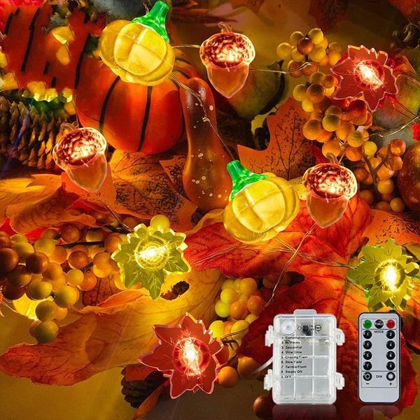 

party decoration led pumpkin acorn fairy lights night indoor lighting harvest festival flashes halloween