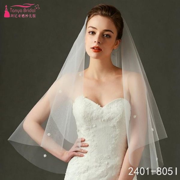 

bridal veils elbow length simple wedding veil 110cm ivory short with flower in stock accessories dqg839, Black