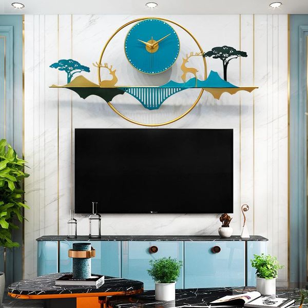 

makeup chinese style clock landscape wall living room decoration creative clocks
