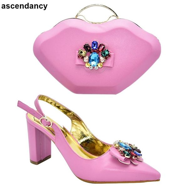 

dress shoes arrival italian shoe and bag set for party in women with matching bags sandalias rasteiras femininas 2021 pu, Black