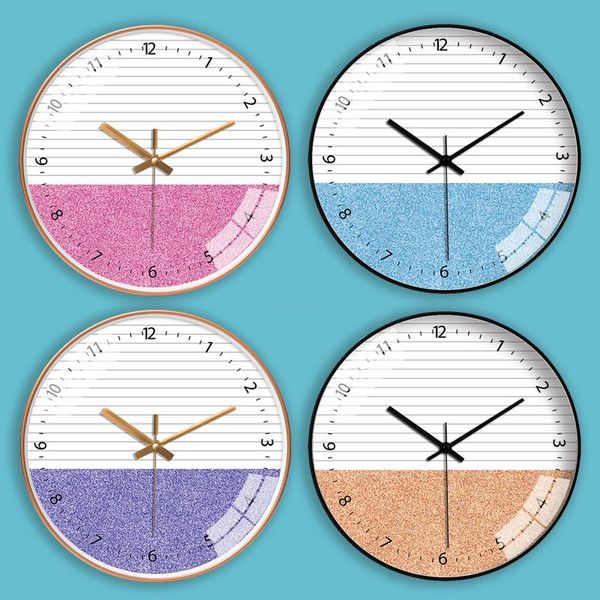 

wall clocks nordic clock silent glass simple creative living room modern design relogios parede home decor watch mm60wc