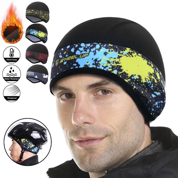 

winter cycling cap windproof thermal ski bicycle running skiing motocycle riding hat men women mtb bike headwear d30 caps & masks, Black