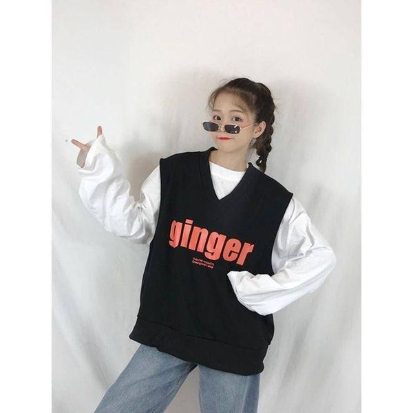 

women's t-shirt one piece/two pieces spring autumn korean hip hop students school girls wear y2k aesthetic punk clothes for women, White