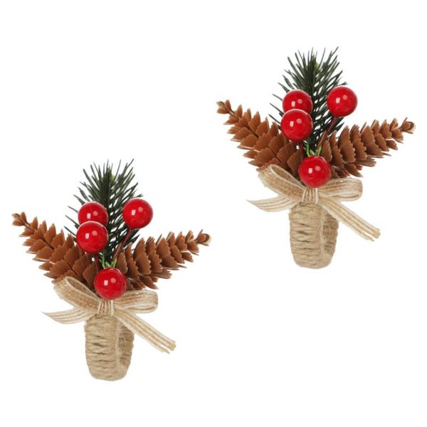 

napkin rings 2pcs christmas buckles table decors (red)