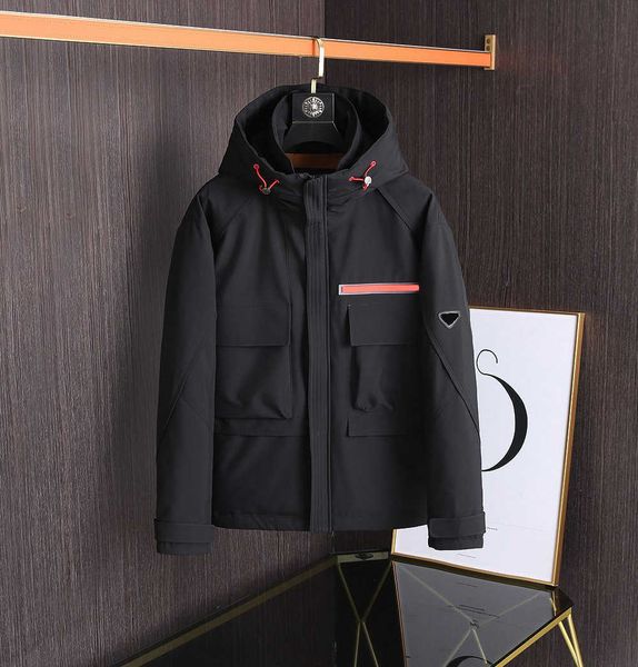 

21ss casual classic work men down jackets luxury hoodies warm 95% white goose filled hardware personalized design big pocket wild slant, Black