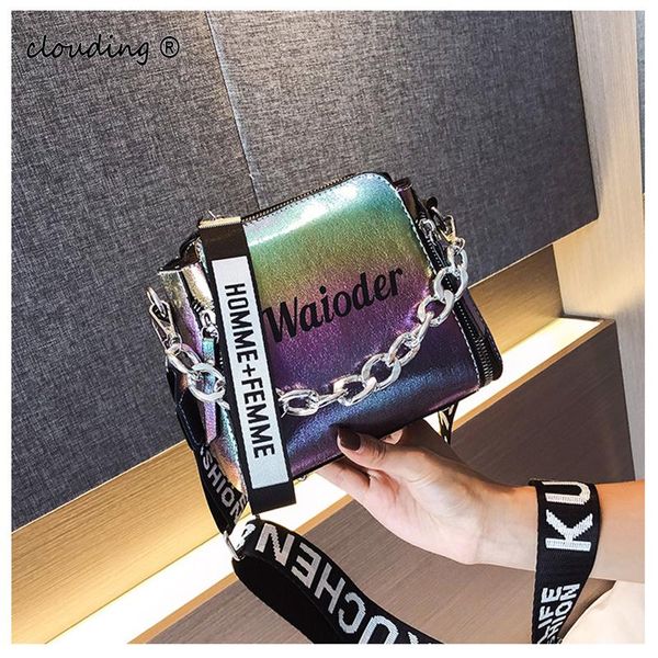 

evening bags women's laser diagonal bag shoulder pu leather fashion handbag holiday bucket designer messenger bar