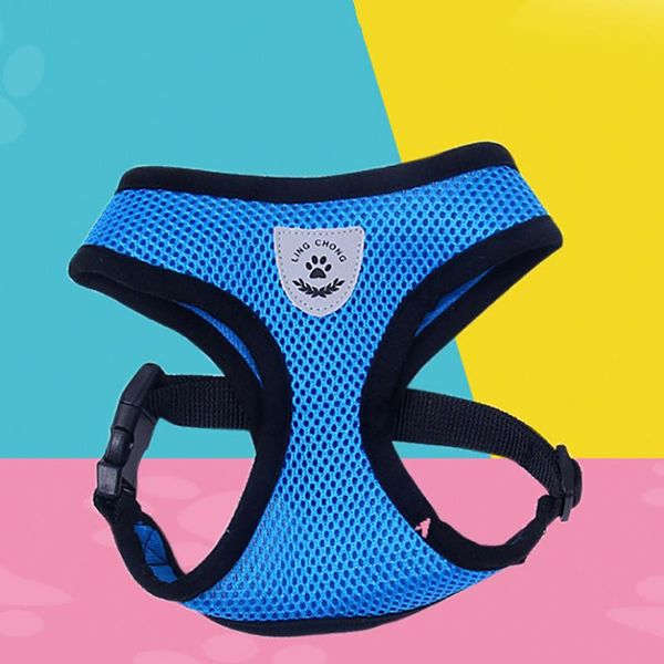 

dog collars & leashes rubber adjustable soft breathable cat control harness nylon mesh vest pet puppy collar chest strap accessories